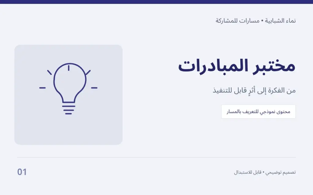 مختبر المبادرات — من الفكرة إلى أثرٍ قابل للتنفيذ