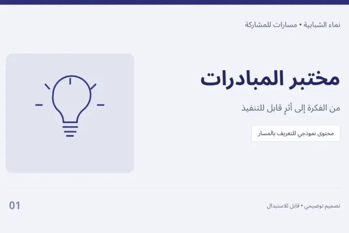 مختبر المبادرات — من الفكرة إلى أثرٍ قابل للتنفيذ