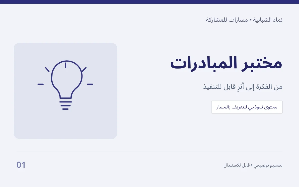 مختبر المبادرات — من الفكرة إلى أثرٍ قابل للتنفيذ